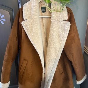 Wild Fable Faux Fur Leather Pea Coat